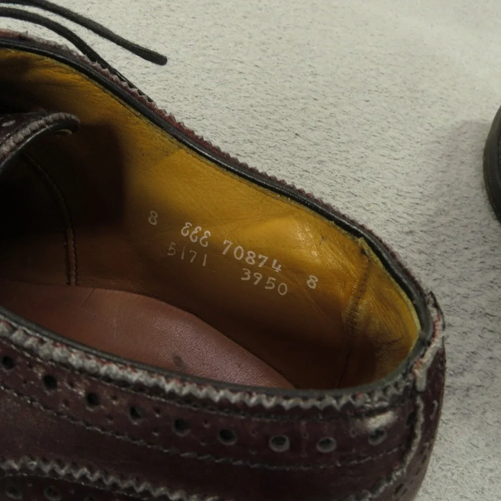 Allen Edmonds Shoes Men 8 3E Oxblood Lexington Derby Cap Toe Oxford Dress Shoe